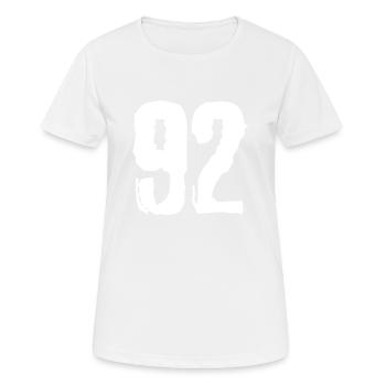 92 number jersey - Women's Breathable T-Shirt - white - Front - AI Model Female 172 dark (172cm)