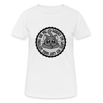 sorry cat was sitting - Women's Breathable T-Shirt - white - Front - AI Model Female 172 dark (172cm)