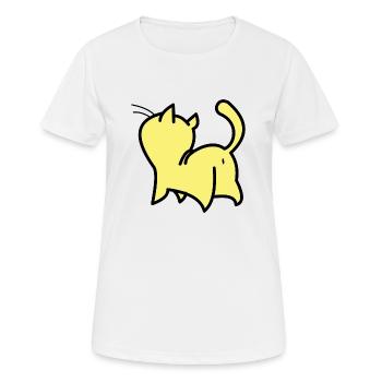 gelbe katze - Frauen T-Shirt atmungsaktiv - Weiß - Vorne - AI Model Female 172 dark (172cm)