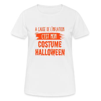 Halloween costume humour - T-shirt respirant Femme - blanc - Devant - AI Model Female 172 dark (172cm)