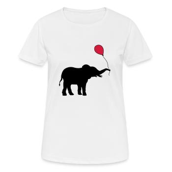 Cadeau d’éléphant ballon rouge - T-shirt respirant Femme - blanc - Devant - AI Model Female 172 dark (172cm)
