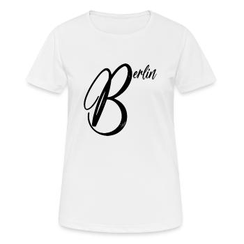 Berlin - Mudderstadt - Frauen T-Shirt atmungsaktiv - Weiß - Vorne - AI Model Female 172 dark (172cm)