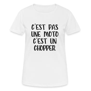 c'est pas une moto c'est un chopper - T-shirt respirant Femme - blanc - Devant - AI Model Female 172 dark (172cm)