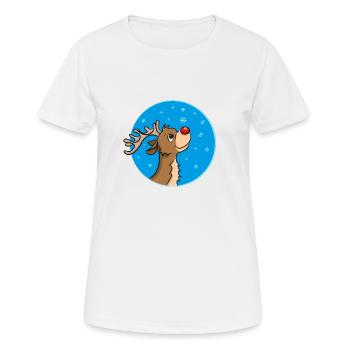 Rentier - Frauen T-Shirt atmungsaktiv - Weiß - Vorne - AI Model Female 172 dark (172cm)