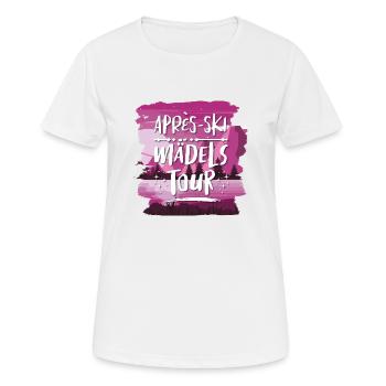 Apres SKi Mädels Tour - Frauen T-Shirt atmungsaktiv - Weiß - Vorne - AI Model Female 172 dark (172cm)