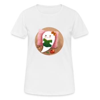 Lecture de l’ - T-shirt respirant Femme - blanc - Devant - AI Model Female 172 dark (172cm)