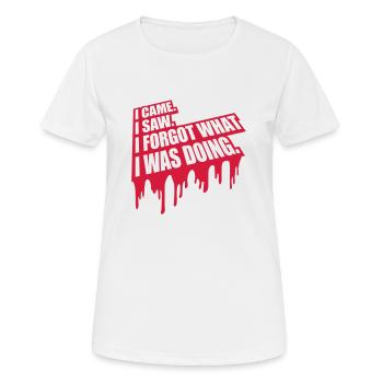 Je suis venu voir oublier - T-shirt respirant Femme - blanc - Devant - AI Model Female 172 dark (172cm)
