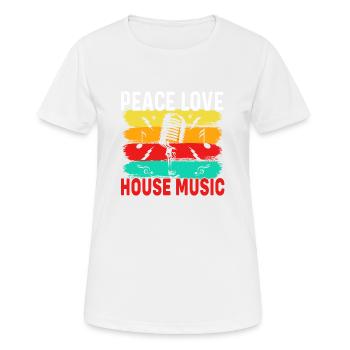 Peace Love House Music, Peace Love House Music - T-shirt respirant Femme - blanc - Devant - AI Model Female 172 dark (172cm)