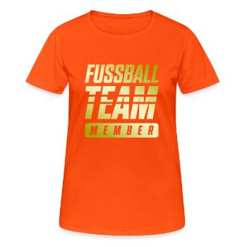 Équipe de football - T-shirt respirant Femme - orange néon - Devant - AI Model Female 172 dark (172cm)