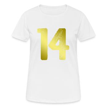 Maillot 14 Numéro - T-shirt respirant Femme - blanc - Devant - AI Model Female 172 dark (172cm)