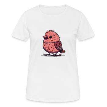 Illustration Comic Cute Kawaii Bird Pink Birdie - T-shirt respirant Femme - blanc - Devant - AI Model Female 172 dark (172cm)