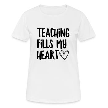 Teaching Fills My Heart - Women's Breathable T-Shirt - white - Front - AI Model Female 172 dark (172cm)