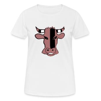 Stilisierter Kuhkopf - Frauen T-Shirt atmungsaktiv - Weiß - Vorne - AI Model Female 172 dark (172cm)