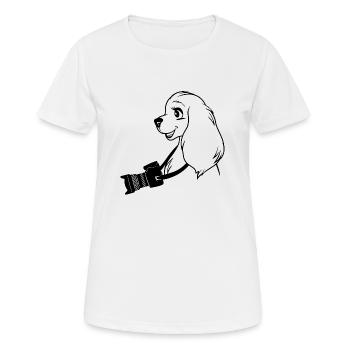 Reporter canin - T-shirt respirant Femme - blanc - Devant - AI Model Female 172 dark (172cm)