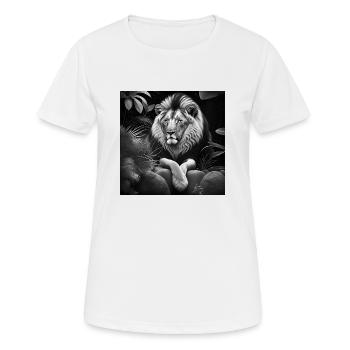 Löwe - Frauen T-Shirt atmungsaktiv - Weiß - Vorne - AI Model Female 172 dark (172cm)