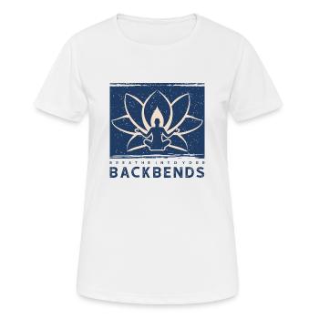 Yoga, respiration, méditation, détente, position du lotus - T-shirt respirant Femme - blanc - Devant - AI Model Female 172 dark (172cm)