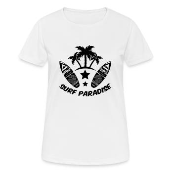 surf paradise - Frauen T-Shirt atmungsaktiv - Weiß - Vorne - AI Model Female 172 dark (172cm)