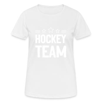Équipe de hockey - T-shirt respirant Femme - blanc - Devant - AI Model Female 172 dark (172cm)