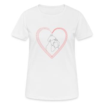Mutter mit Kind in einem Herz - Frauen T-Shirt atmungsaktiv - Weiß - Vorne - AI Model Female 172 dark (172cm)