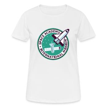 "Vintage Space Academy International" - Frauen T-Shirt atmungsaktiv - Weiß - Vorne - AI Model Female 172 dark (172cm)