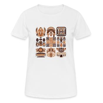 Folklore africain - T-shirt respirant Femme - blanc - Devant - AI Model Female 172 dark (172cm)