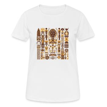 Folklore africain - T-shirt respirant Femme - blanc - Devant - AI Model Female 172 dark (172cm)