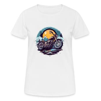Motorrad-Chopper - Frauen T-Shirt atmungsaktiv - Weiß - Vorne - AI Model Female 172 dark (172cm)