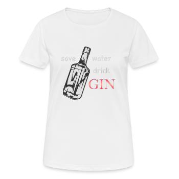Économiser de l’eau - T-shirt respirant Femme - blanc - Devant - AI Model Female 172 dark (172cm)