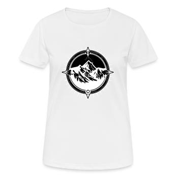 Symbole de voyage Compass Mountains - T-shirt respirant Femme - blanc - Devant - AI Model Female 172 dark (172cm)