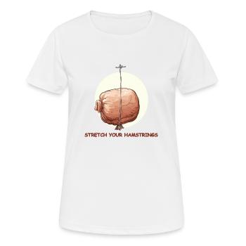 Dehnt euch! - Frauen T-Shirt atmungsaktiv - Weiß - Vorne - AI Model Female 172 dark (172cm)