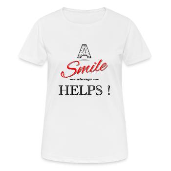 A smile always helps - Women's Breathable T-Shirt - white - Front - AI Model Female 172 dark (172cm)