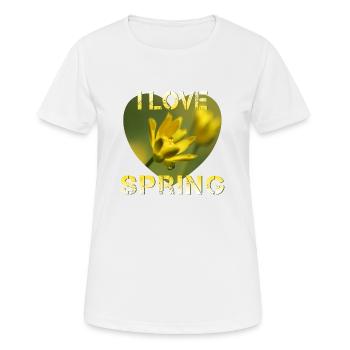 J’adore le printemps - T-shirt respirant Femme - blanc - Devant - AI Model Female 172 dark (172cm)