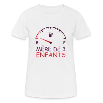 Maman de trois enfants - T-shirt respirant Femme - blanc - Devant - AI Model Female 172 dark (172cm)