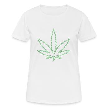 Néon de cannabis - T-shirt respirant Femme - blanc - Devant - AI Model Female 172 dark (172cm)
