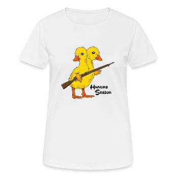 Zweiköpfiger Entenjäger - Frauen T-Shirt atmungsaktiv - Weiß - Vorne - AI Model Female 172 dark (172cm)