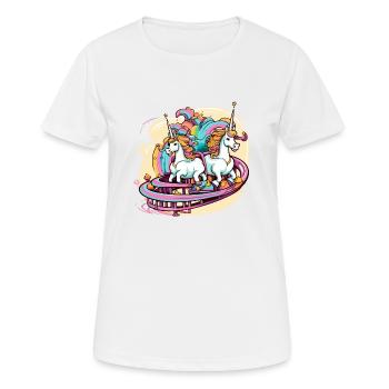 Unicorns at the amusement park - Women's Breathable T-Shirt - white - Front - AI Model Female 172 dark (172cm)