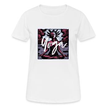Texte Yoga Padmasana - T-shirt respirant Femme - blanc - Devant - AI Model Female 172 dark (172cm)