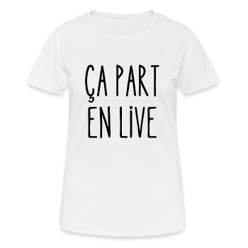 ça part en live - T-shirt respirant Femme - blanc - Devant - AI Model Female 172 dark (172cm)