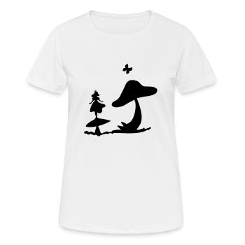Alice im Wunderland Pilz - Frauen T-Shirt atmungsaktiv - Weiß - Vorne - AI Model Female 172 dark (172cm)