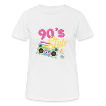 90's style - T-shirt respirant Femme - blanc - Devant - AI Model Female 172 dark (172cm)