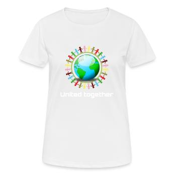 United together - Frauen T-Shirt atmungsaktiv - Weiß - Vorne - AI Model Female 172 dark (172cm)