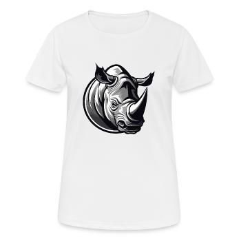 Rhinocéros - T-shirt respirant Femme - blanc - Devant - AI Model Female 172 dark (172cm)