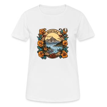 Montana - Frauen T-Shirt atmungsaktiv - Weiß - Vorne - AI Model Female 172 dark (172cm)