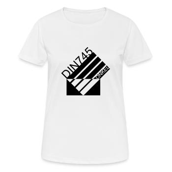 DIN ONKEL 745 - Frauen T-Shirt atmungsaktiv - Weiß - Vorne - AI Model Female 172 dark (172cm)