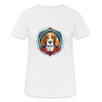 Beagle Chien Xma, Chiens d’amour - T-shirt respirant Femme - blanc - Devant - AI Model Female 172 dark (172cm)