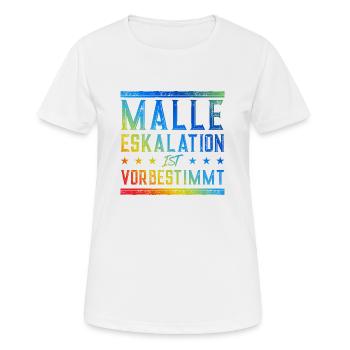 Malle Eskalation - Frauen T-Shirt atmungsaktiv - Weiß - Vorne - AI Model Female 172 dark (172cm)
