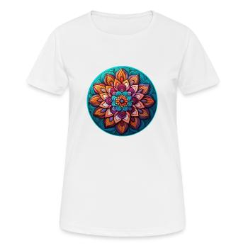 Relaxation de la fleur de mandala - T-shirt respirant Femme - blanc - Devant - AI Model Female 172 dark (172cm)