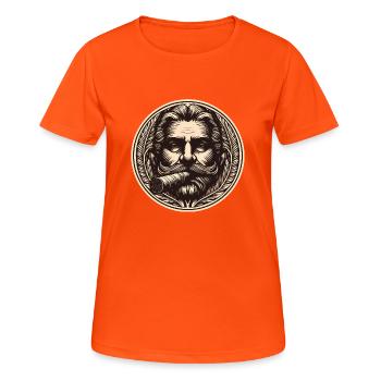 Mann mit Zigarre - Frauen T-Shirt atmungsaktiv - Neonorange - Vorne - AI Model Female 172 dark (172cm)
