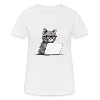 Schüler-Chat - Frauen T-Shirt atmungsaktiv - Weiß - Vorne - AI Model Female 172 dark (172cm)