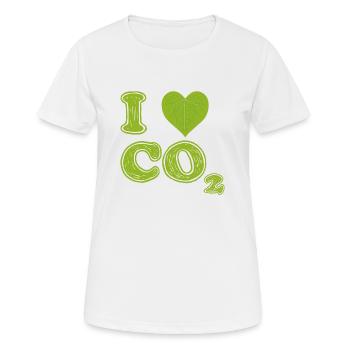 Ich liebe CO2 - Frauen T-Shirt atmungsaktiv - Weiß - Vorne - AI Model Female 172 dark (172cm)